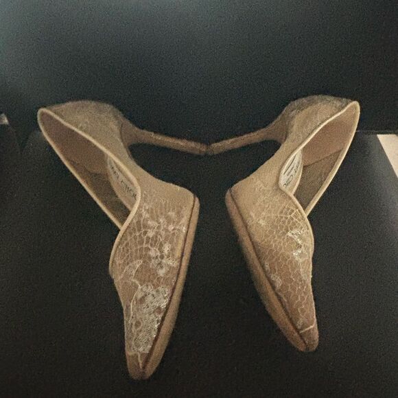 MADE TO ORDEr Jimmy Choo heels Romy Floral Lace Pumps ivory pointy toe shoes - Picture 6 of 8